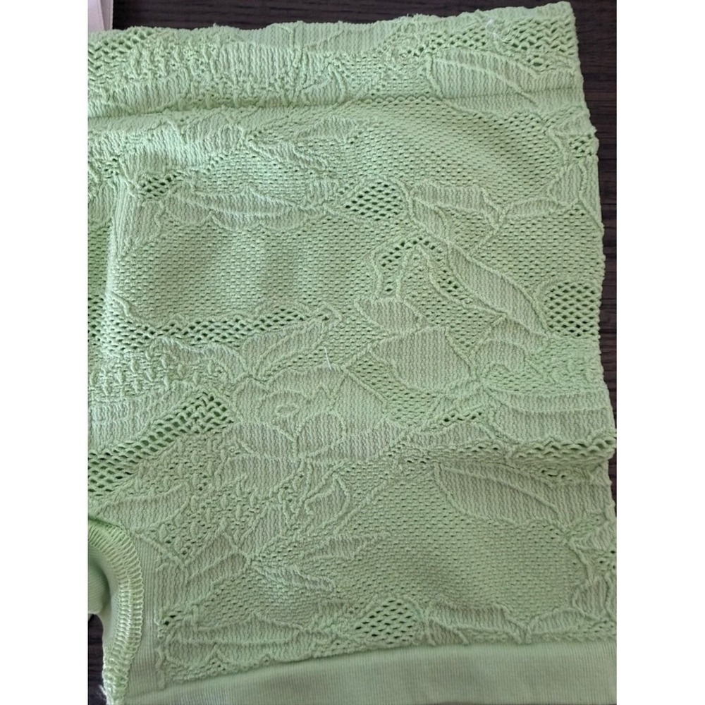 Anthropologie Lyrebird Lime Green Textured Seamless Boyshorts - Picture 2 of 4